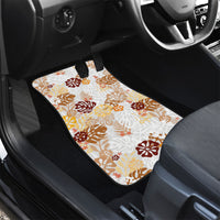 Brown Aloha Hawaiian Car Mats Monstera Hibiscus Tropical Pattern LT19 - Polynesian Pride
