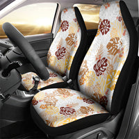 Brown Aloha Hawaiian Car Seat Cover Monstera Hibiscus Tropical Pattern LT19 - Polynesian Pride