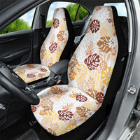 Brown Aloha Hawaiian Car Seat Cover Monstera Hibiscus Tropical Pattern LT19 - Polynesian Pride