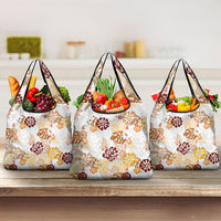Brown Aloha Hawaiian Grocery Bag Monstera Hibiscus Tropical Pattern LT19 3-pack One Size Brown - Polynesian Pride