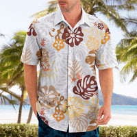 Brown Aloha Hawaiian Hawaiian Shirt Monstera Hibiscus Tropical Pattern LT19 - Polynesian Pride