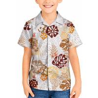 Brown Aloha Hawaiian Hawaiian Shirt Monstera Hibiscus Tropical Pattern LT19 - Polynesian Pride