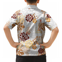 Brown Aloha Hawaiian Hawaiian Shirt Monstera Hibiscus Tropical Pattern LT19 - Polynesian Pride