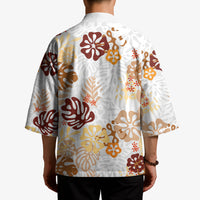Brown Aloha Hawaiian Kimono Monstera Hibiscus Tropical Pattern LT19 - Polynesian Pride
