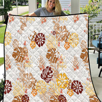 Brown Aloha Hawaiian Quilt Monstera Hibiscus Tropical Pattern LT19 Brown - Polynesian Pride
