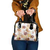 Brown Aloha Hawaiian Shoulder Handbag Monstera Hibiscus Tropical Pattern LT19 One Size Brown - Polynesian Pride