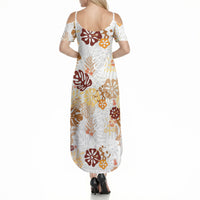 Brown Aloha Hawaiian Summer Maxi Dress Monstera Hibiscus Tropical Pattern LT19 - Polynesian Pride