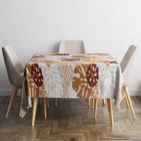 Brown Aloha Hawaiian Tablecloth Monstera Hibiscus Tropical Pattern LT19 - Polynesian Pride