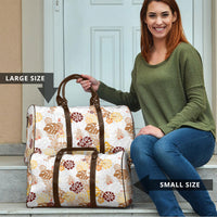 Brown Aloha Hawaiian Travel Bag Monstera Hibiscus Tropical Pattern LT19 - Polynesian Pride