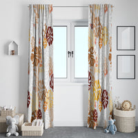 Brown Aloha Hawaiian Window Curtain Monstera Hibiscus Tropical Pattern LT19 - Polynesian Pride