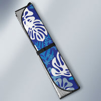 Blue Aloha Hawaiian Auto Sun Shade Monstera Hibiscus Tropical Pattern LT19 - Polynesian Pride