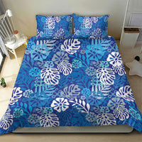 Blue Aloha Hawaiian Bedding Set Monstera Hibiscus Tropical Pattern LT19 - Polynesian Pride