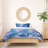 Blue Aloha Hawaiian Bedding Set Monstera Hibiscus Tropical Pattern LT19 - Polynesian Pride