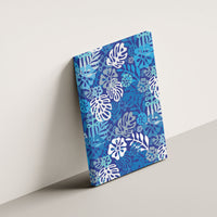 Blue Aloha Hawaiian Canvas Wall Art Monstera Hibiscus Tropical Pattern LT19 - Polynesian Pride