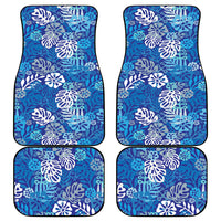 Blue Aloha Hawaiian Car Mats Monstera Hibiscus Tropical Pattern LT19 - Polynesian Pride