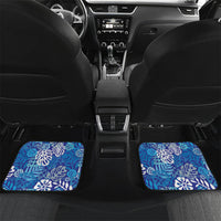 Blue Aloha Hawaiian Car Mats Monstera Hibiscus Tropical Pattern LT19 Set 2pcs - Back Blue - Polynesian Pride