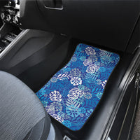 Blue Aloha Hawaiian Car Mats Monstera Hibiscus Tropical Pattern LT19 - Polynesian Pride