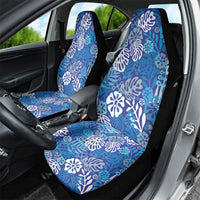 Blue Aloha Hawaiian Car Seat Cover Monstera Hibiscus Tropical Pattern LT19 - Polynesian Pride