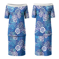 Blue Aloha Hawaiian Couples Matching Puletasi and Hawaiian Shirt Monstera Hibiscus Tropical Pattern LT19 - Polynesian Pride