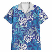 Blue Aloha Hawaiian Hawaiian Shirt Monstera Hibiscus Tropical Pattern LT19 Blue - Polynesian Pride