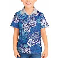 Blue Aloha Hawaiian Hawaiian Shirt Monstera Hibiscus Tropical Pattern LT19 - Polynesian Pride