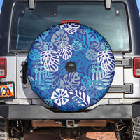 Blue Aloha Hawaiian Spare Tire Cover Monstera Hibiscus Tropical Pattern LT19 Blue - Polynesian Pride