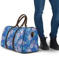 Blue Aloha Hawaiian Travel Bag Monstera Hibiscus Tropical Pattern LT19 - Polynesian Pride