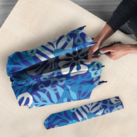Blue Aloha Hawaiian Umbrella Monstera Hibiscus Tropical Pattern LT19 - Polynesian Pride