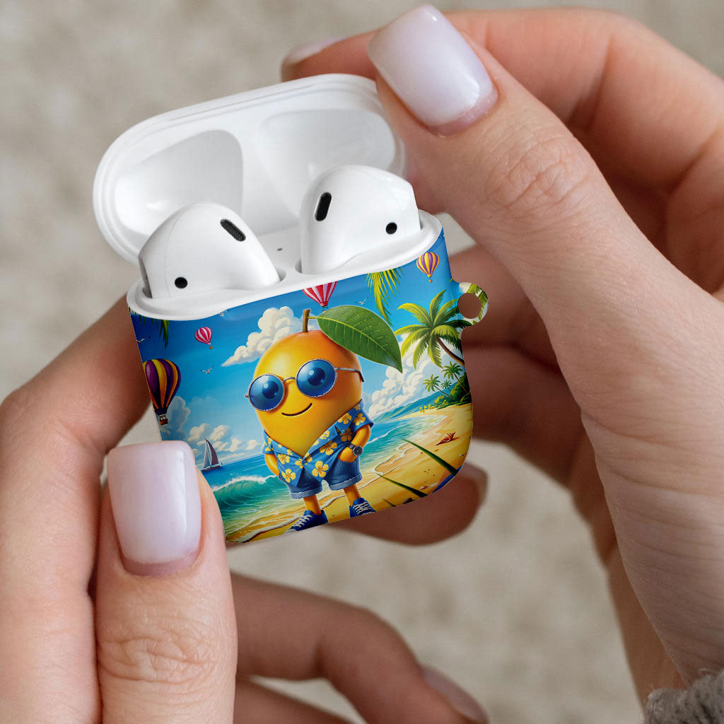 Funny Hawaii Mango AirPods Case Tropical Summer Beach Mascot Vacation LT19 - Polynesian Pride