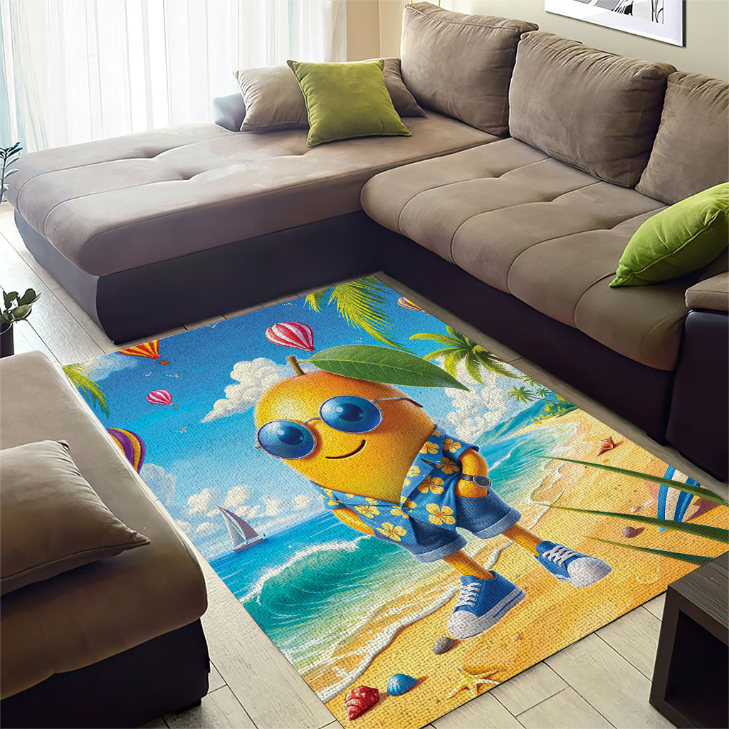 Funny Hawaii Mango Area Rug Tropical Summer Beach Mascot Vacation LT19 - Polynesian Pride