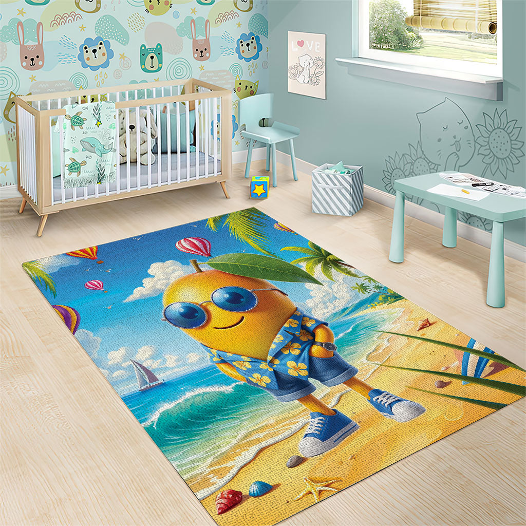 Funny Hawaii Mango Area Rug Tropical Summer Beach Mascot Vacation LT19 - Polynesian Pride