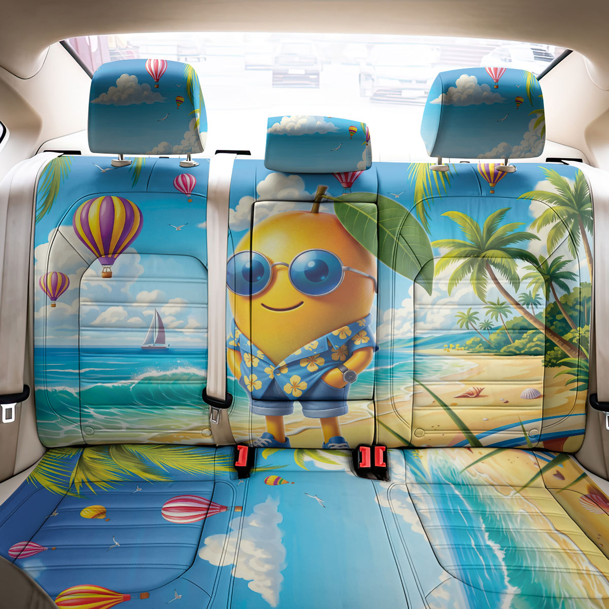 Funny Hawaii Mango Back Car Seat Cover Tropical Summer Beach Mascot Vacation LT19 - Polynesian Pride