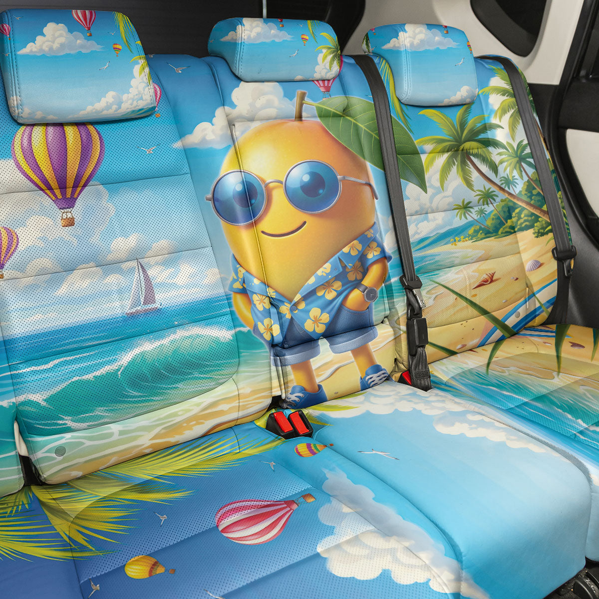 Funny Hawaii Mango Back Car Seat Cover Tropical Summer Beach Mascot Vacation LT19 - Polynesian Pride