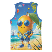 Funny Hawaii Mango Basketball Jersey Tropical Summer Beach Mascot Vacation LT19 - Polynesian Pride