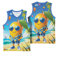 Funny Hawaii Mango Basketball Jersey Tropical Summer Beach Mascot Vacation LT19 - Polynesian Pride