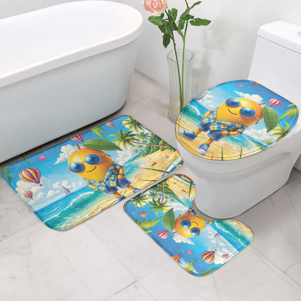 Funny Hawaii Mango Bathroom Set Tropical Summer Beach Mascot Vacation LT19 - Polynesian Pride