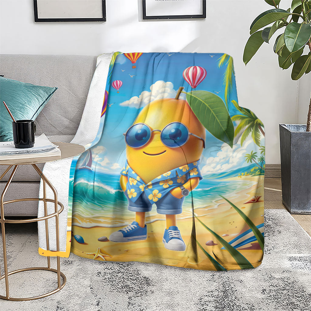 Funny Hawaii Mango Blanket Tropical Summer Beach Mascot Vacation LT19 - Polynesian Pride