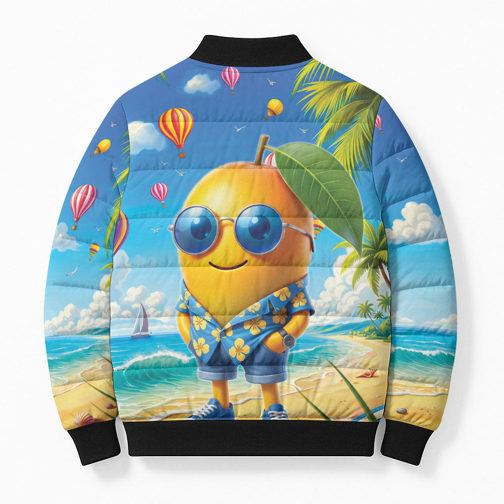 Funny Hawaii Mango Bomber Puffer Jacket Tropical Summer Beach Mascot Vacation LT19 - Polynesian Pride