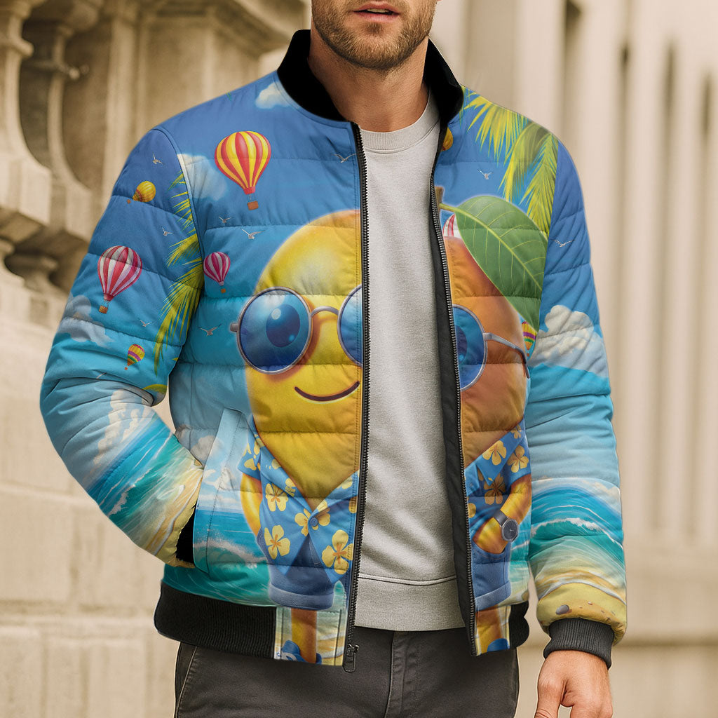 Funny Hawaii Mango Bomber Puffer Jacket Tropical Summer Beach Mascot Vacation LT19 - Polynesian Pride