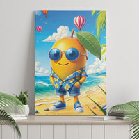 Funny Hawaii Mango Canvas Wall Art Tropical Summer Beach Mascot Vacation LT19 - Polynesian Pride