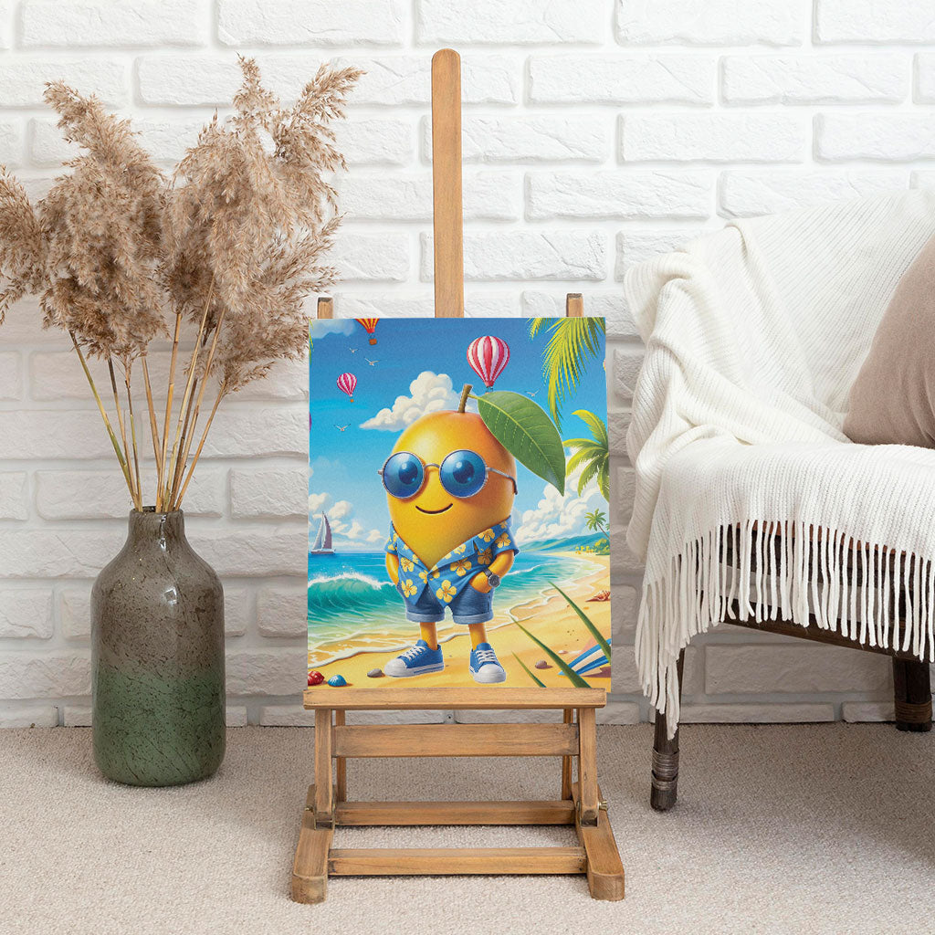 Funny Hawaii Mango Canvas Wall Art Tropical Summer Beach Mascot Vacation LT19 - Polynesian Pride