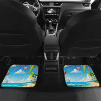 Funny Hawaii Mango Car Mats Tropical Summer Beach Mascot Vacation LT19 Set 2pcs - Back Blue - Polynesian Pride