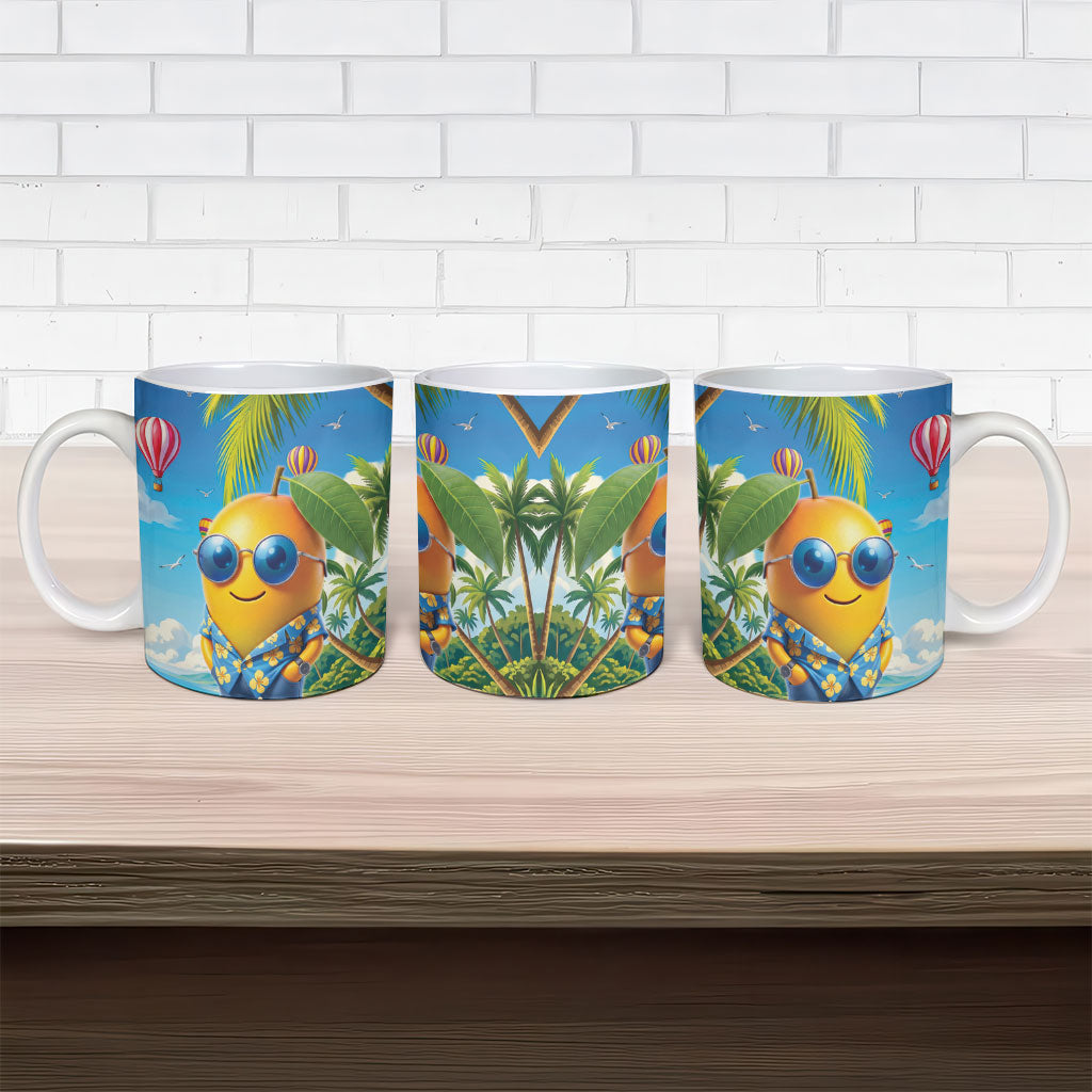 Funny Hawaii Mango Ceramic Mug Tropical Summer Beach Mascot Vacation LT19 - Polynesian Pride