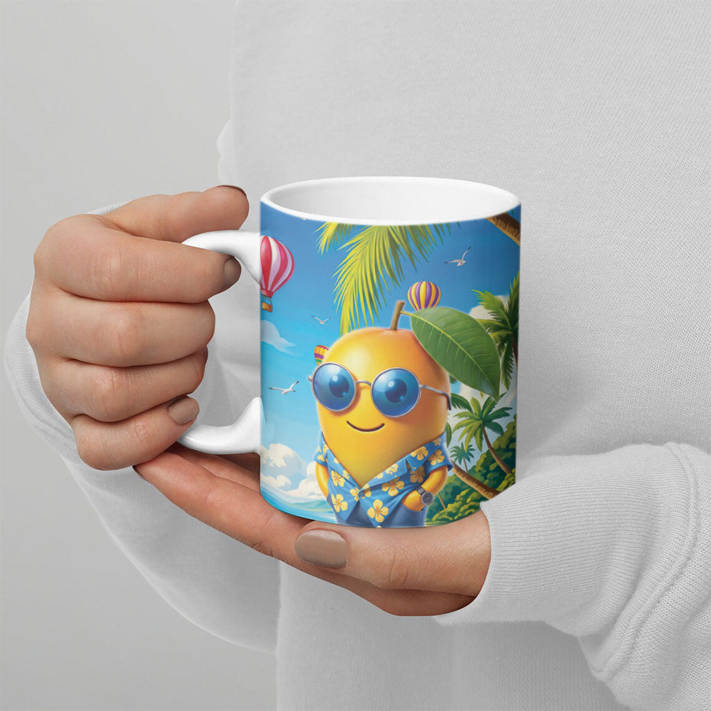 Funny Hawaii Mango Ceramic Mug Tropical Summer Beach Mascot Vacation LT19 - Polynesian Pride