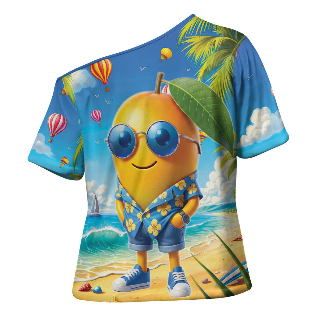 Funny Hawaii Mango Cross Shoulder Shirt Tropical Summer Beach Mascot Vacation LT19 - Polynesian Pride