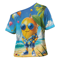 Funny Hawaii Mango Cross Shoulder Shirt Tropical Summer Beach Mascot Vacation LT19 - Polynesian Pride