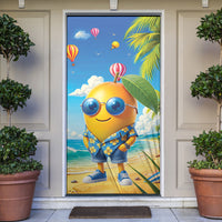 Funny Hawaii Mango Door Cover Tropical Summer Beach Mascot Vacation LT19 Blue - Polynesian Pride