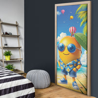 Funny Hawaii Mango Door Cover Tropical Summer Beach Mascot Vacation LT19 - Polynesian Pride