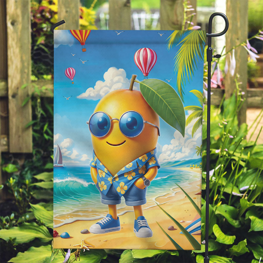 Funny Hawaii Mango Garden Flag Tropical Summer Beach Mascot Vacation LT19 Garden Flag Blue - Polynesian Pride