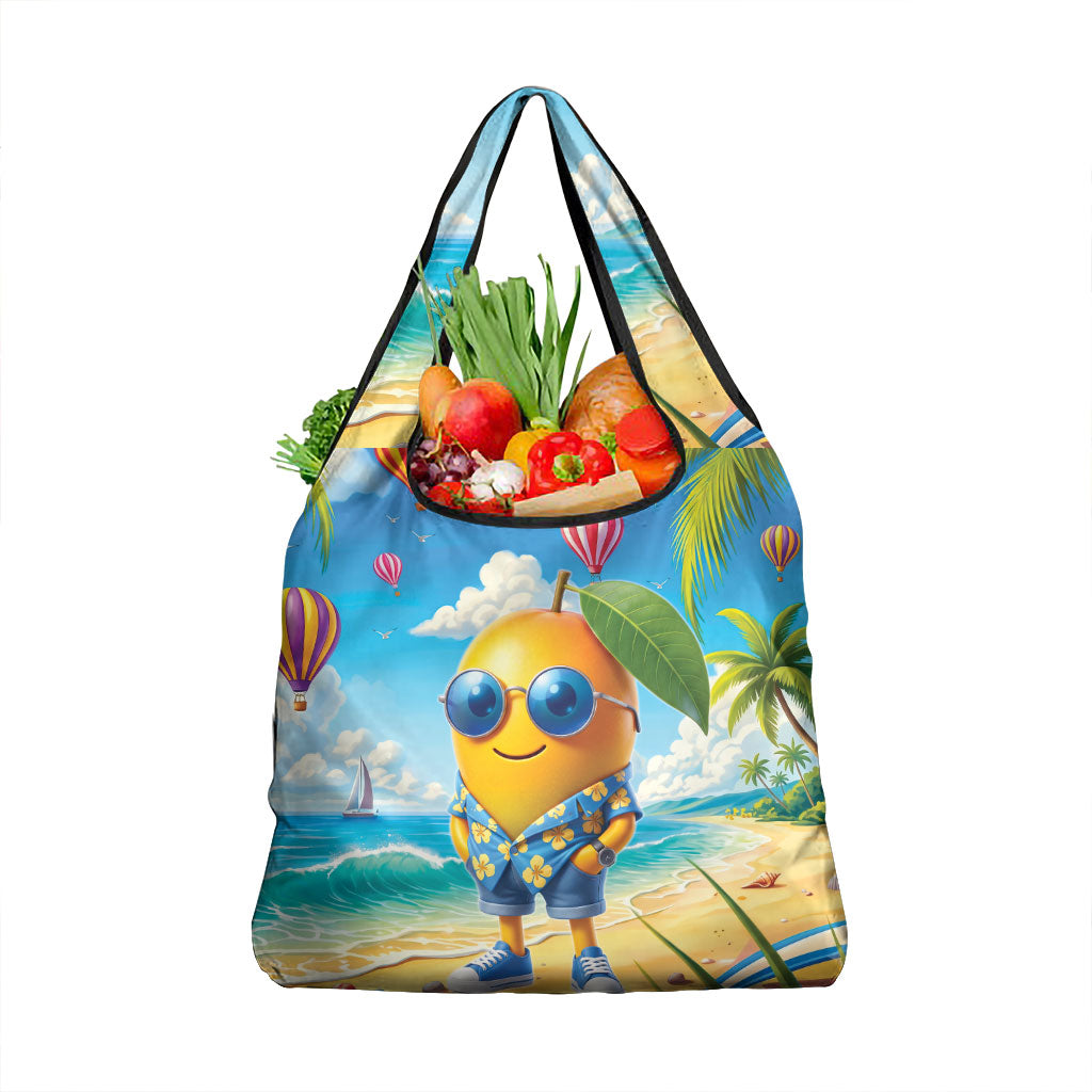 Funny Hawaii Mango Grocery Bag Tropical Summer Beach Mascot Vacation LT19 1-pack One Size Blue - Polynesian Pride